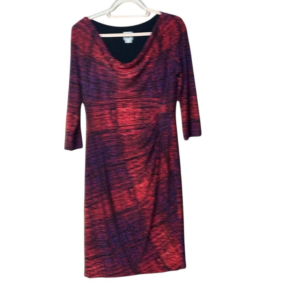 Anne Klein Red and Purple Dress Size 6
